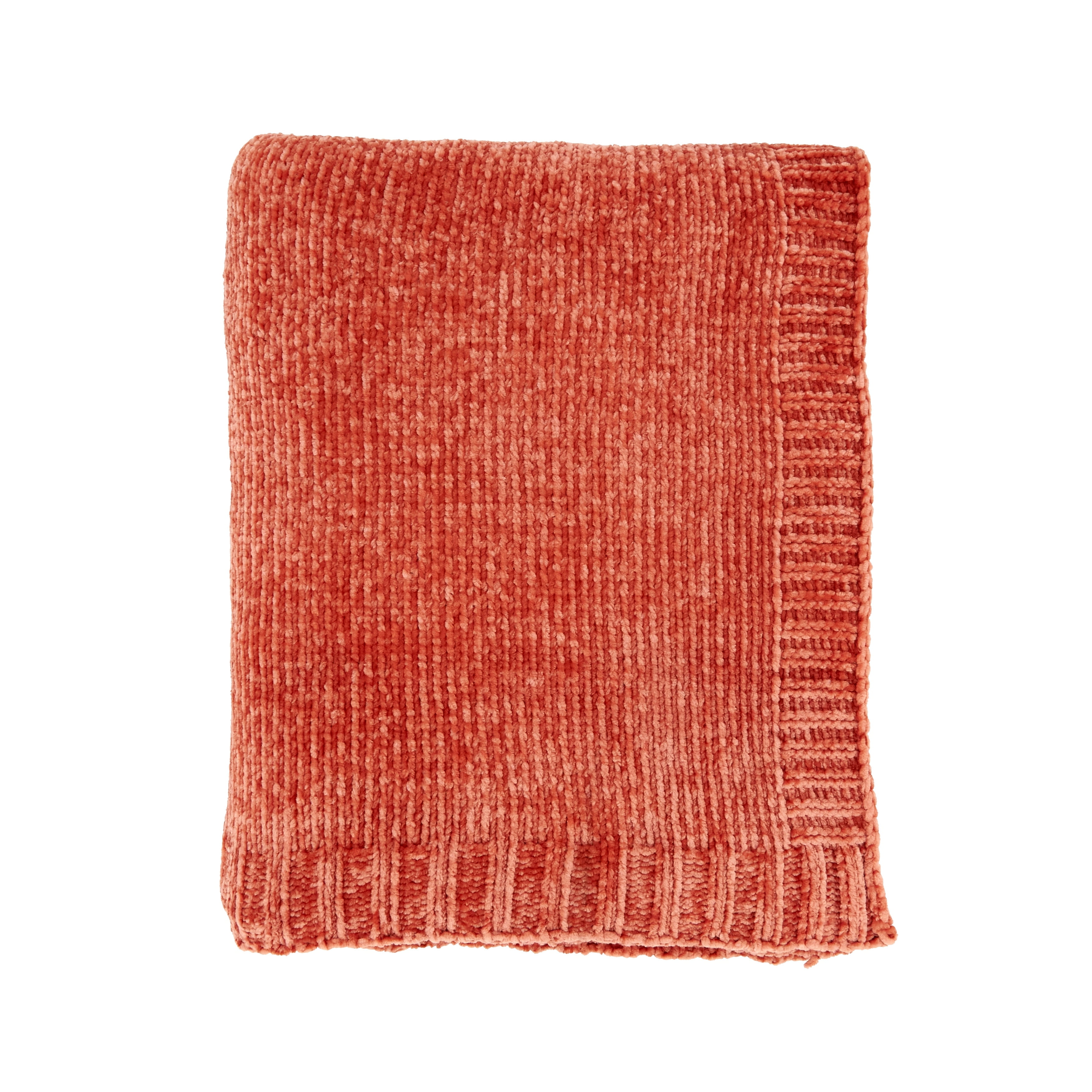 Coral Chenille Knit Throw Blanket, 50 x 60 Inches