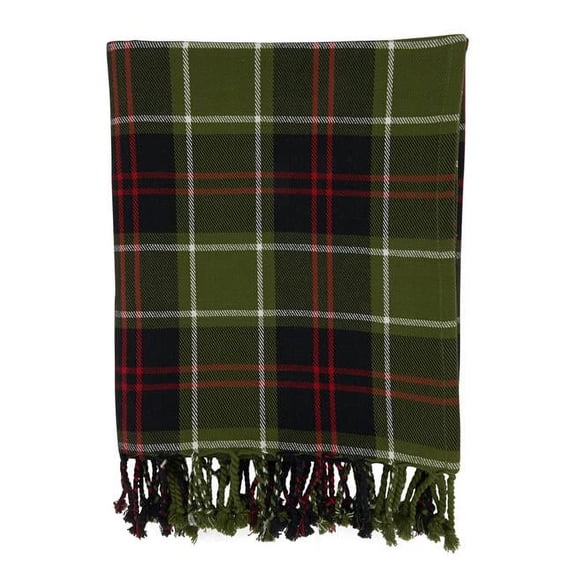 Saro Lifestyle TH135.G5060B 50 x 60 in. Plaid Throw, Green
