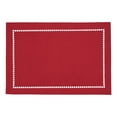 thumbnail image 1 of Saro Lifestyle Table Placemats With Laser-Cut Hemstitch Design (Set of 4) Red, 1 of 5