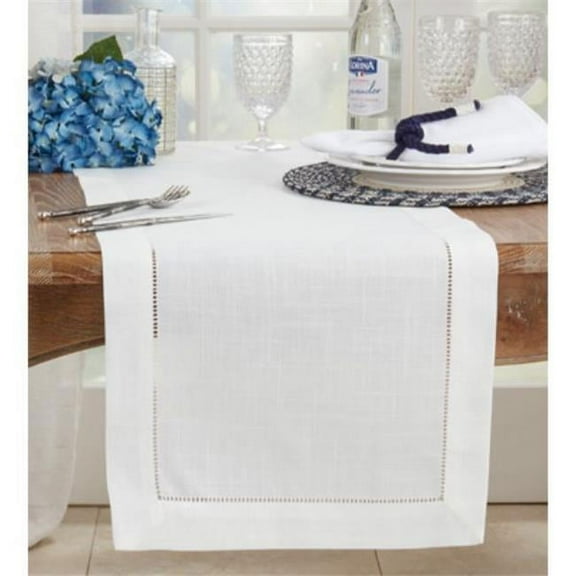 Saro Lifestyle Table Runner With Hemstitched Border