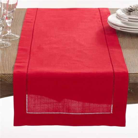 Saro Lifestyle Table Runner With Hemstitched Border
