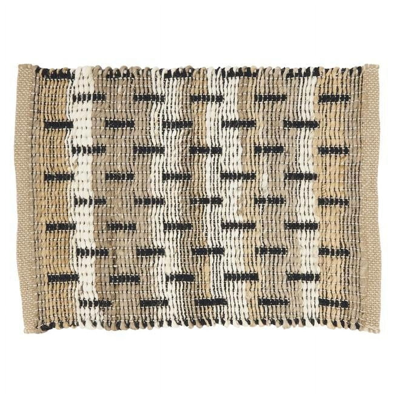 Beige and Tan Jute-Cotton Rectangle Placemats, Set of 4