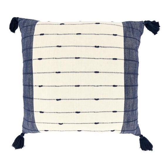 Saro Lifestyle Tassel Trim Stripe Poly Filled Throw Pillow