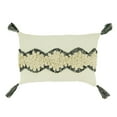 thumbnail image 1 of Saro Lifestyle Tasseled Corners Yarn and Lace Appliqué Poly Filled Throw Pillow, 1 of 1