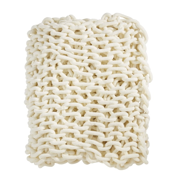 Saro Lifestyle Textured Chunky Knit Cozy Throw