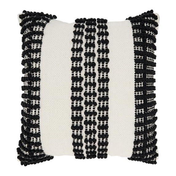 Saro Lifestyle Textured Stripe Woven Down Filled Throw Pillow