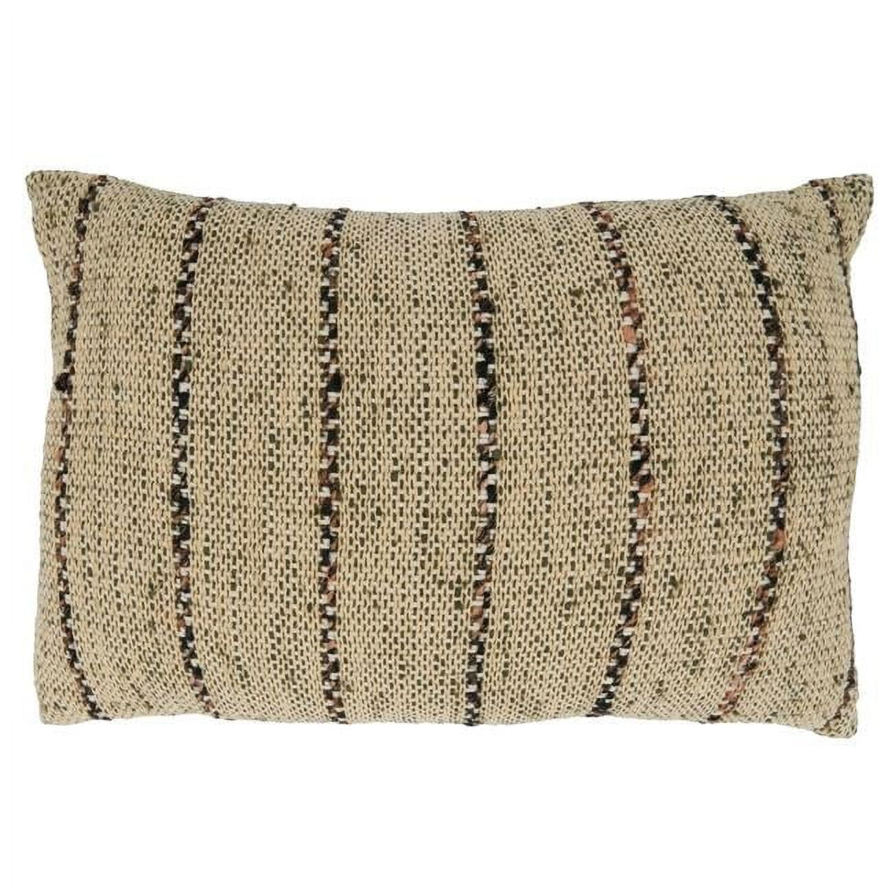 Natural Cotton and Polyester Thin Stripe Pillow Cover