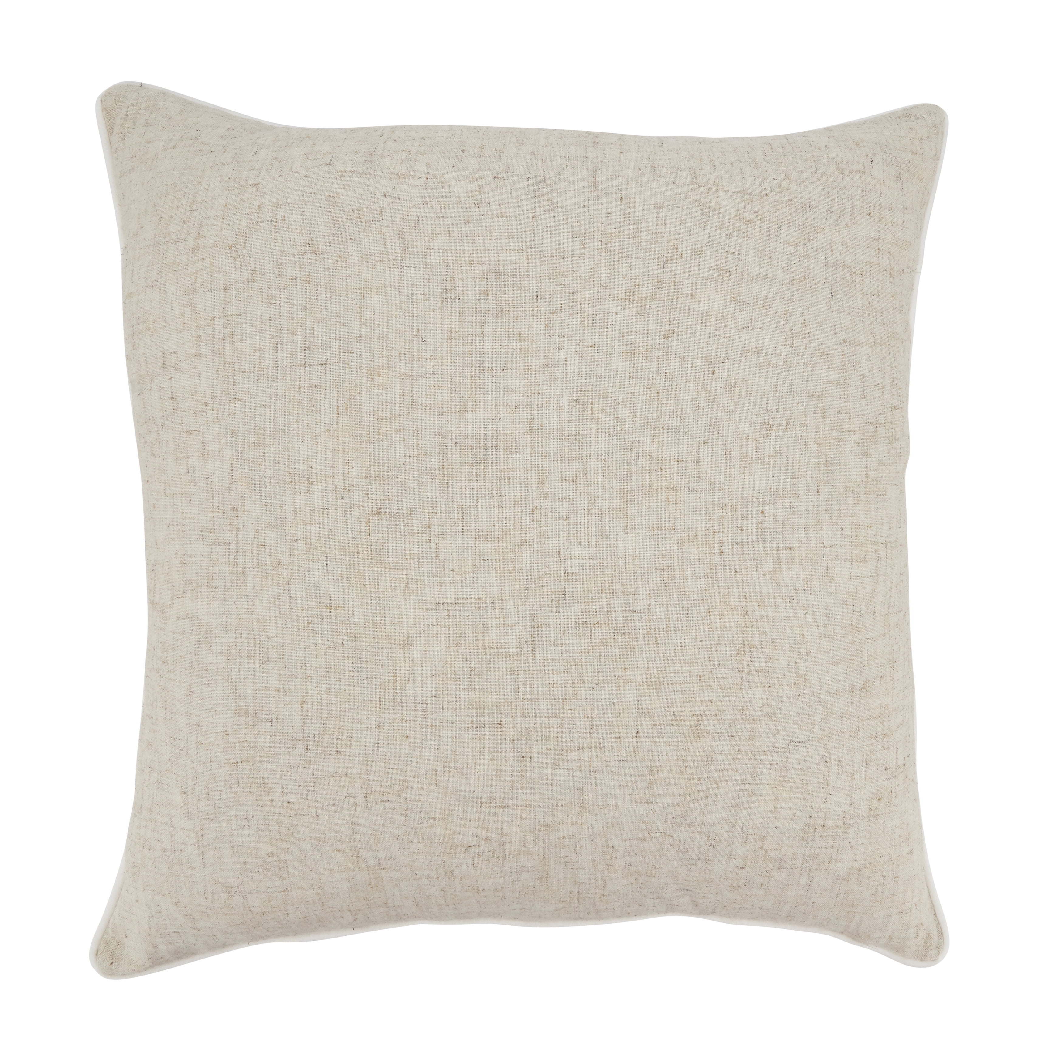 Toscana Beige Linen Blend Throw Pillow Cover with Piping