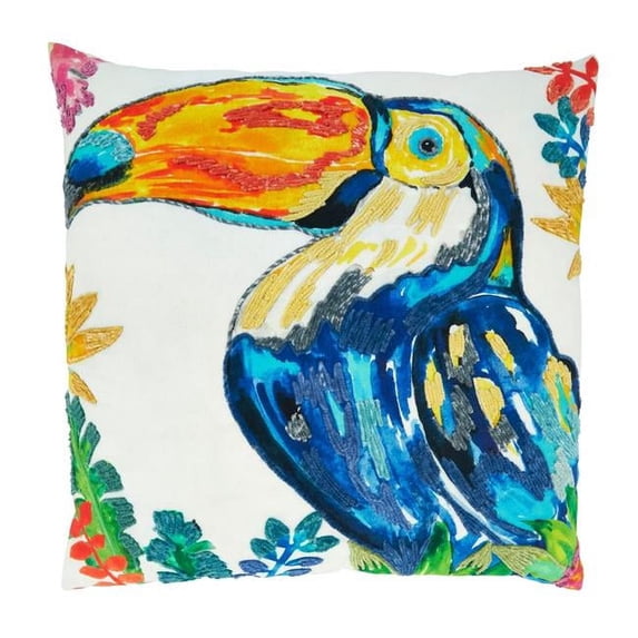 Saro Lifestyle Toucan Design Throw Pillow Cover