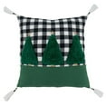 thumbnail image 1 of Saro Lifestyle Trees Design Plaid Down Filled Throw Pillow, 1 of 3