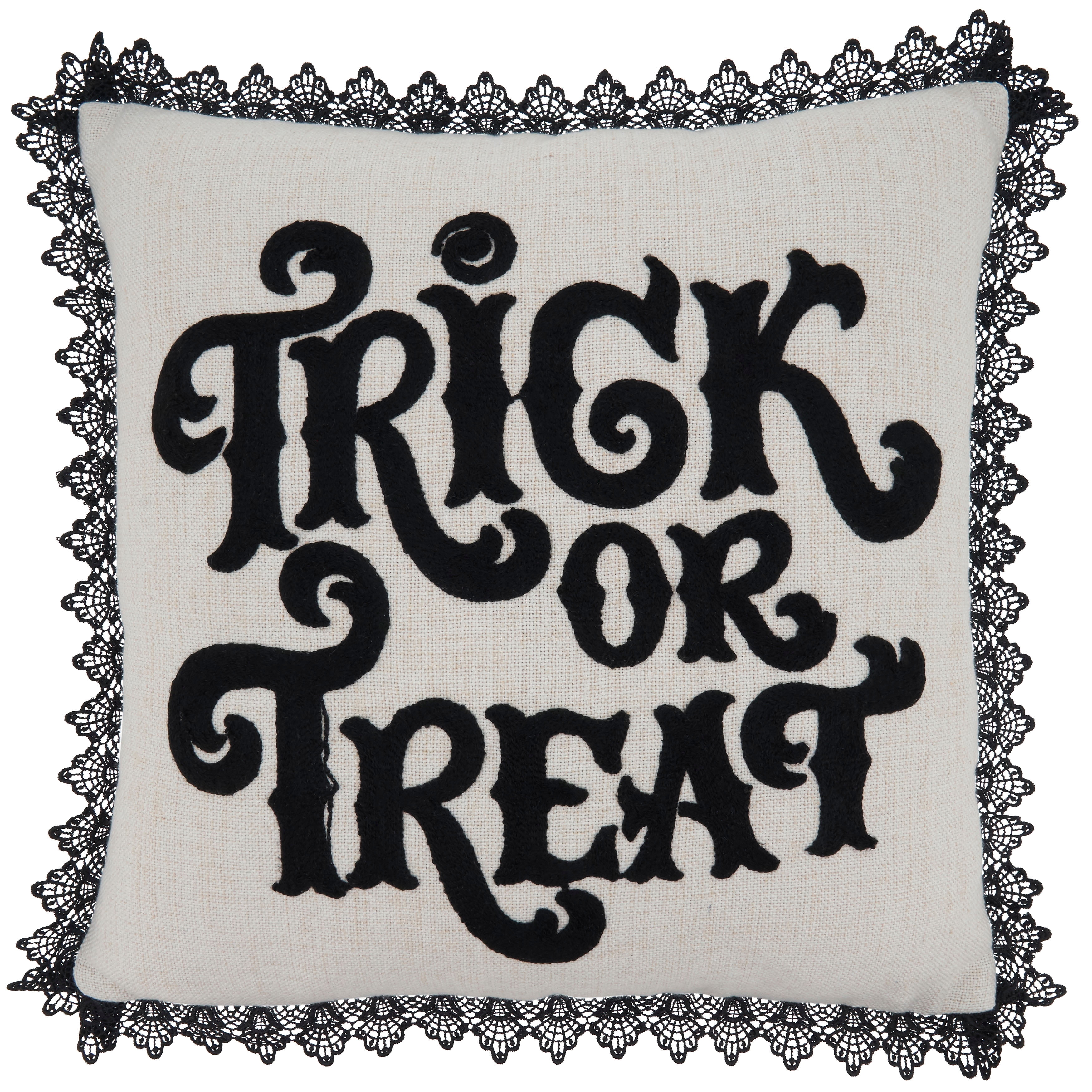 Saro Lifestyle Trick-Or-Treat Poly-Filled Throw Pillow