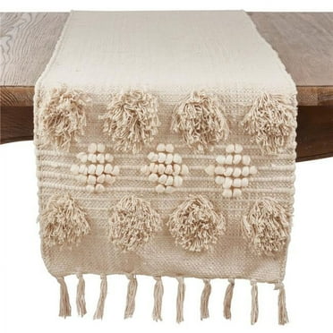 Saro Lifestyle Tufted Cotton Table Runner
