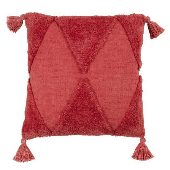 Saro Lifestyle Tufted Diamond Tassel Down Filled Throw Pillow