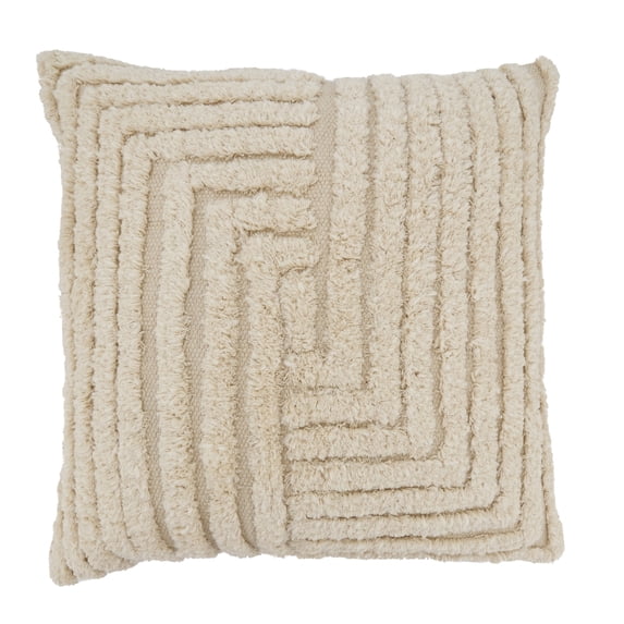 Saro Lifestyle Tufted Geometry Bliss Poly Filled Throw Pillow