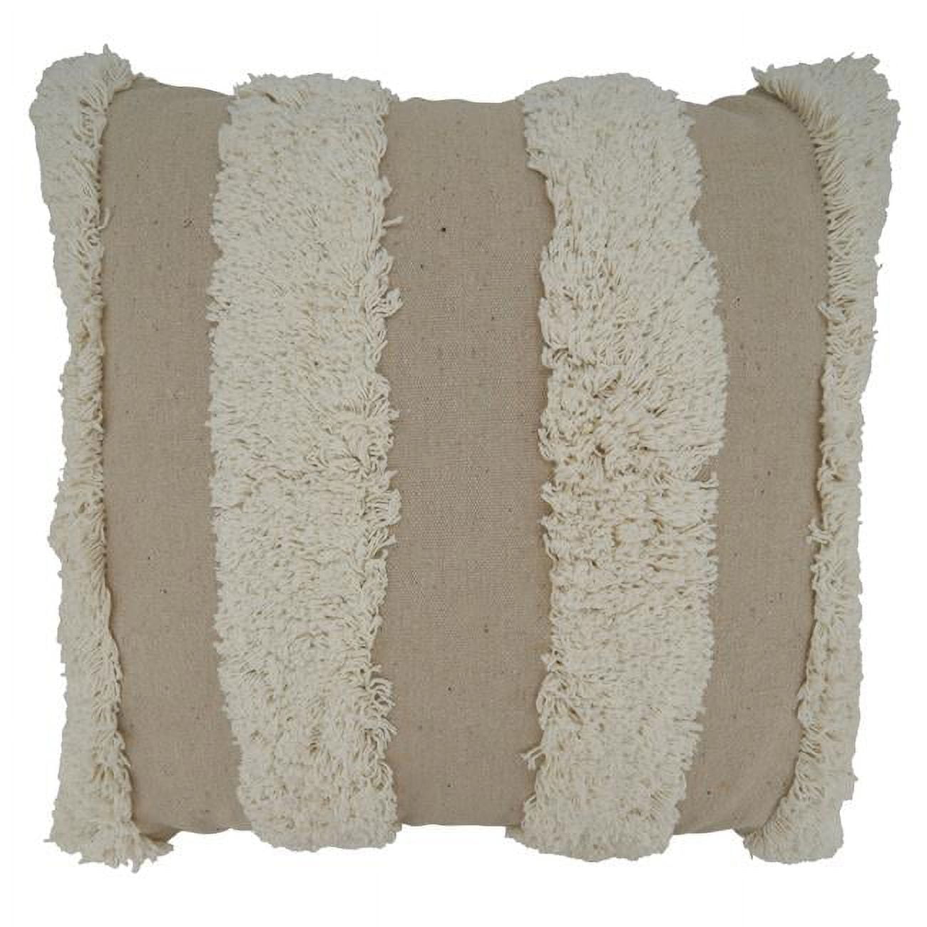 Brown Tufted Cotton Square Throw Pillow Cover 20" x 20"