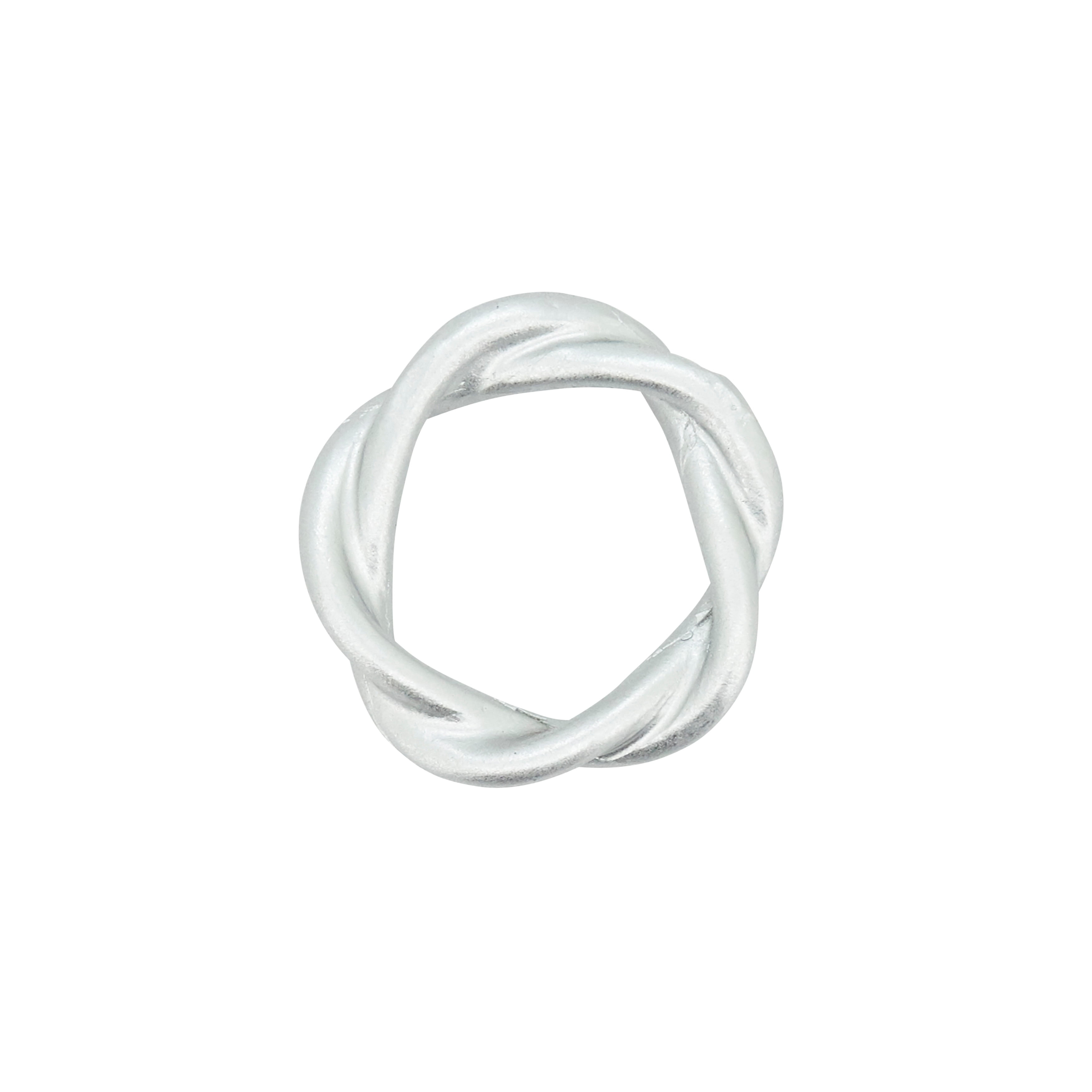 Silver Twisted Resin Napkin Rings Set of 4