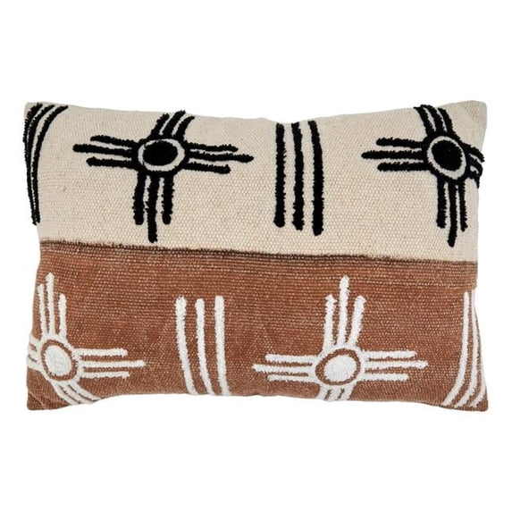 Saro Lifestyle Two-Tone Design Printed and Embroidered Throw Pillow Cover