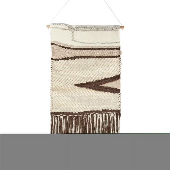 Saro Lifestyle WA912.BR 24 x 48 in. Textured Woven Wall Hanging, Brown & Ivory