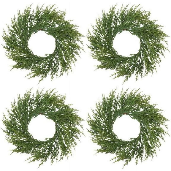 Saro Lifestyle WR032.G 10 in. Artificial Cypress Wreath - Set of 4
