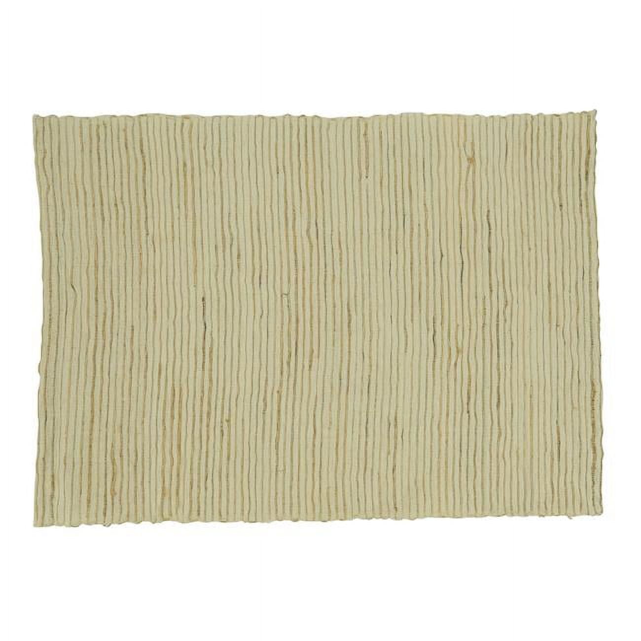 Beige Water Hyacinth and Polyester Rectangle Placemats, Set of 4
