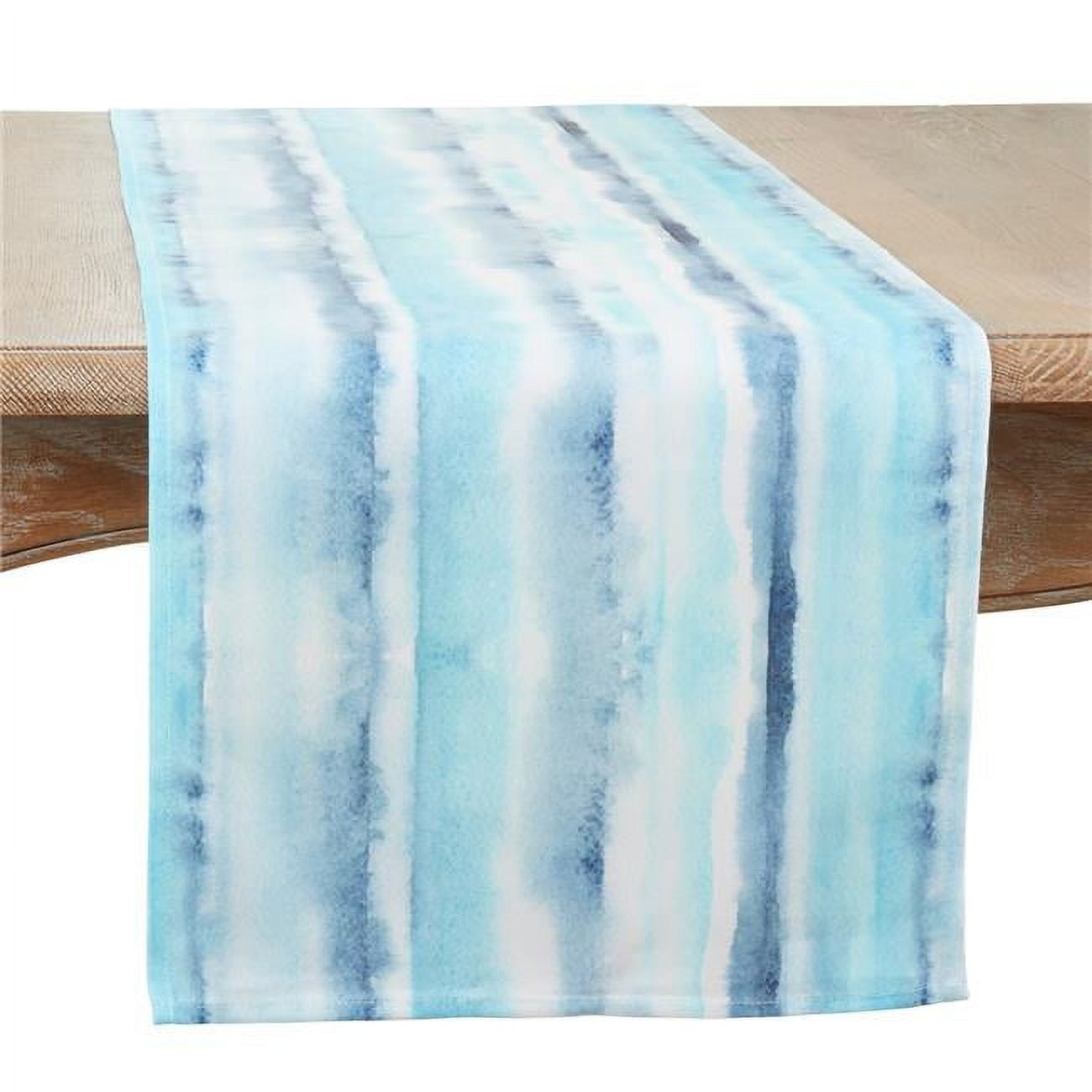 Blue Watercolor Polyester Table Runner