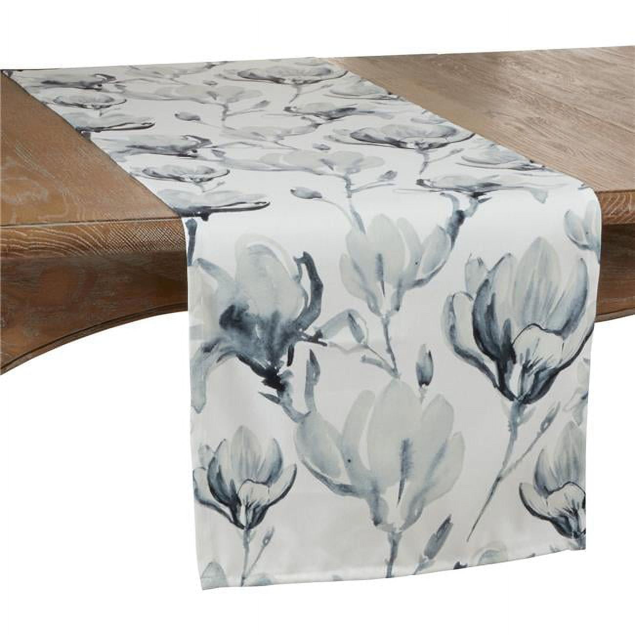 Watercolor Floral Polyester Table Runner, 16" x 72"
