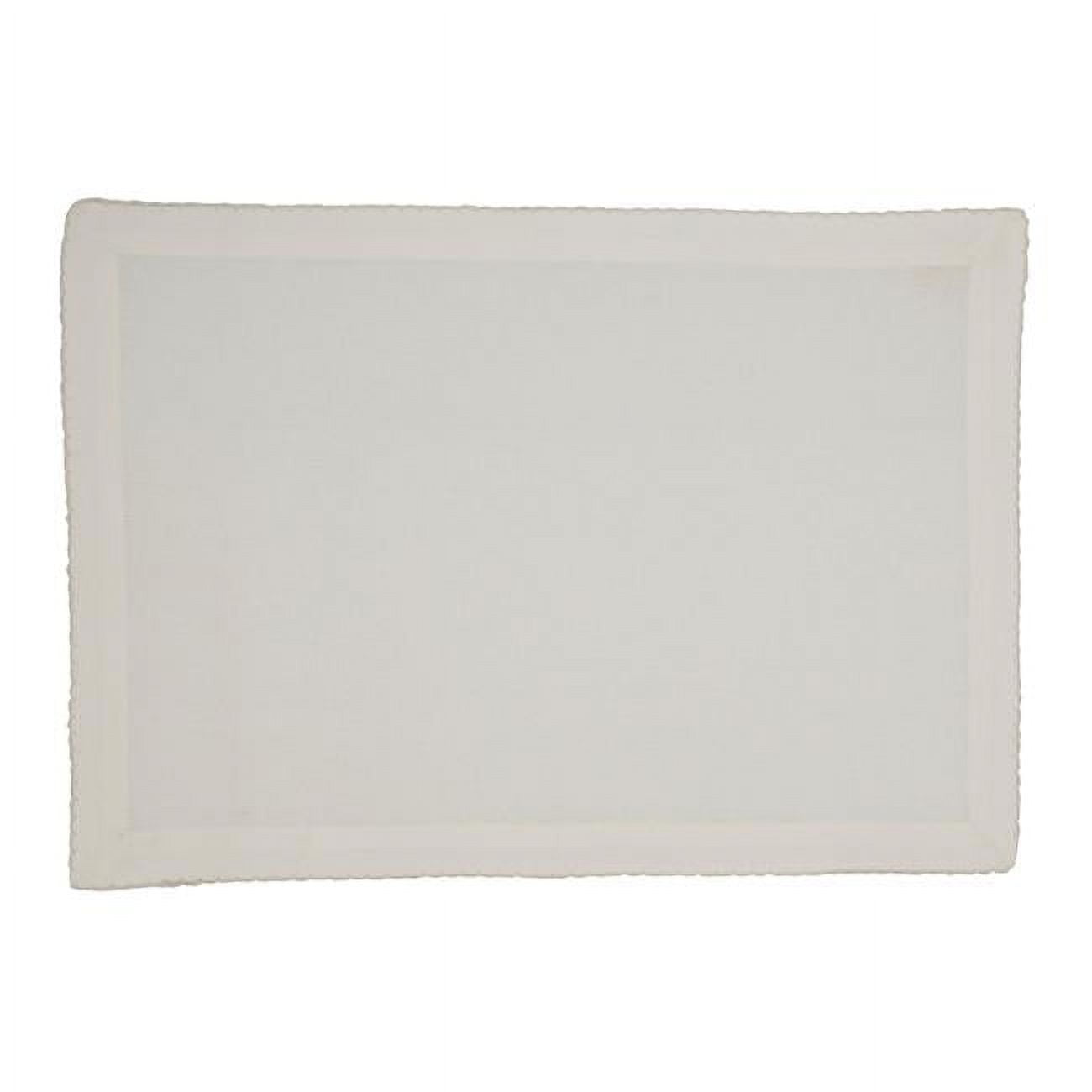 Silver Cotton Whip Stitched Rectangle Placemat Set