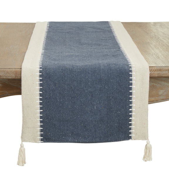 Saro Lifestyle Whipstitched Border Design Table Runner
