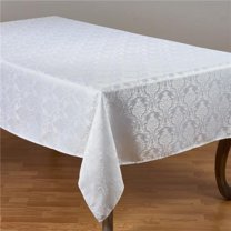 Saro Lifestyle White Damask Polyester Table Cloth