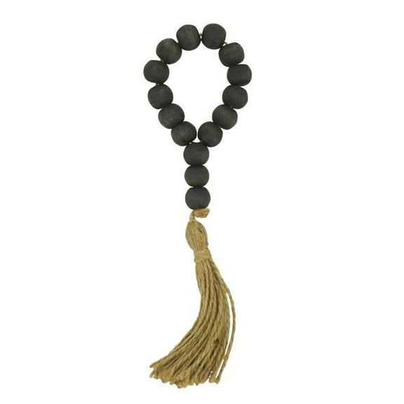 Saro Lifestyle Wood Bead Tassel Napkin Ring (Set of 4)