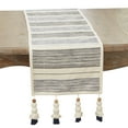 thumbnail image 1 of Saro Lifestyle Wooden Beaded Tassel Stripe Table Runner, 1 of 3