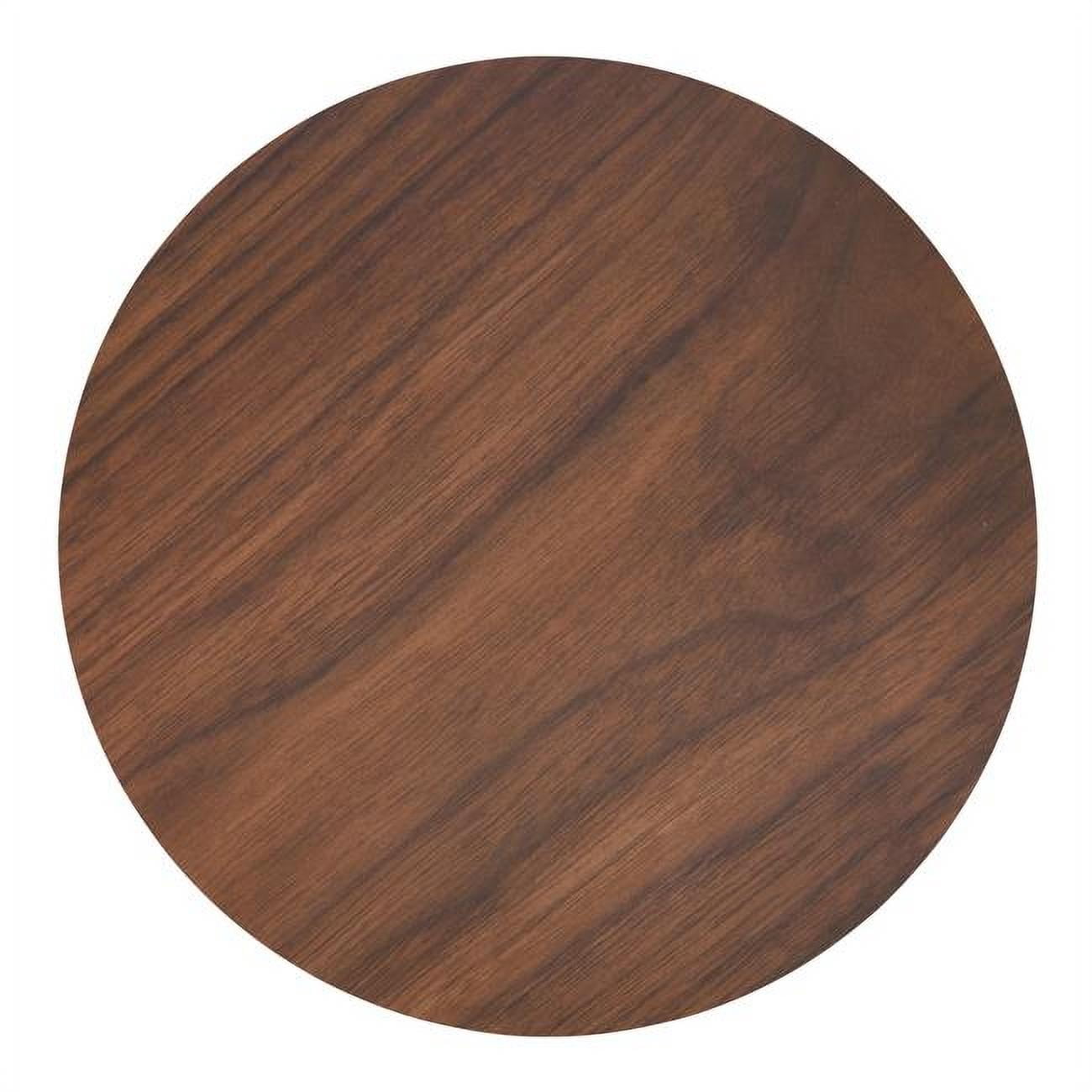 Brown Round Wooden Print Hardboard Placemats, Set of 4