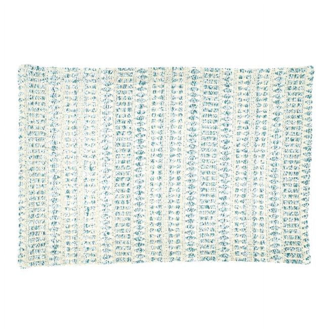 Aqua Woven Line Fabric Placemats Set of Four