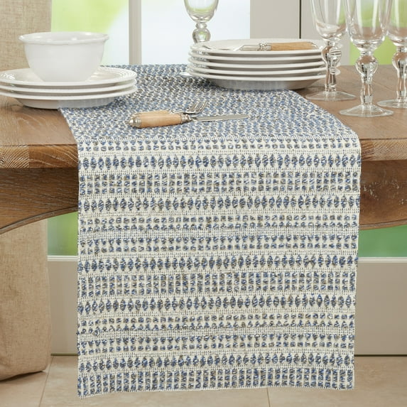 Saro Lifestyle Woven Line Table Runner