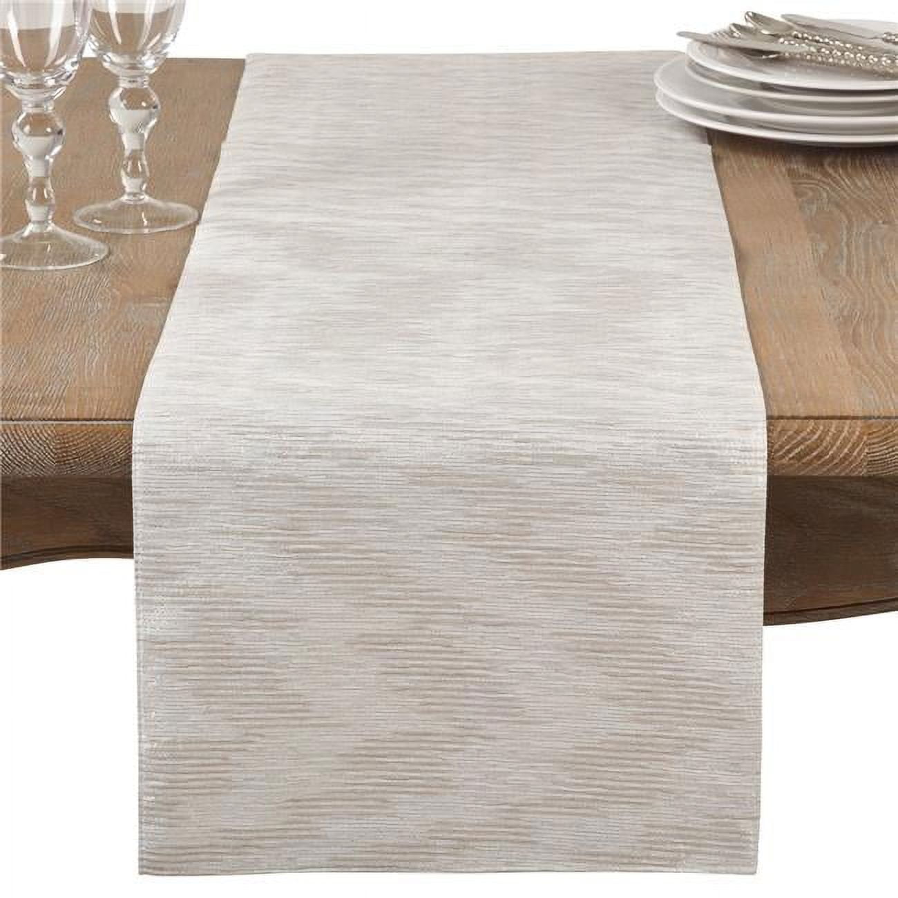 Silver Metallic Woven 14" x 20" Fabric Placemats, Set of 4