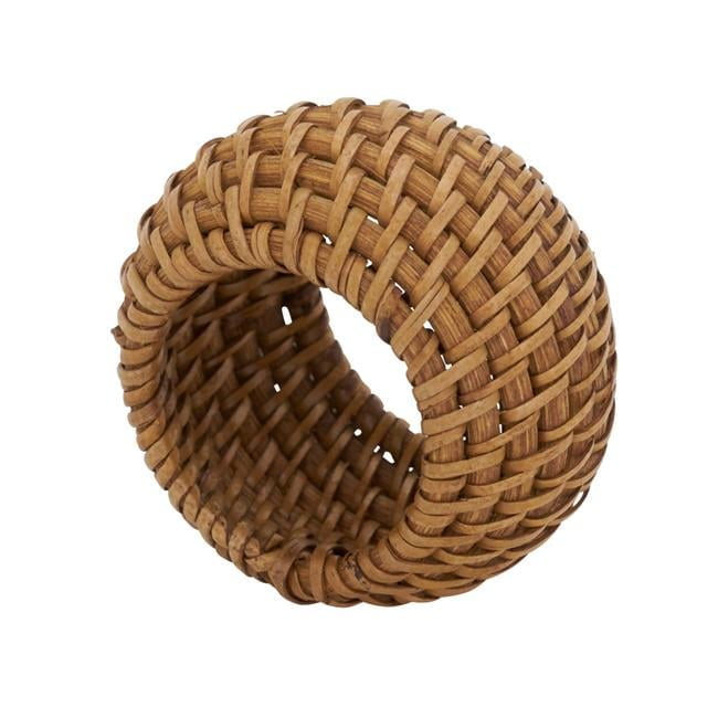Saro Lifestyle Woven Rattan Napkin Ring (Set of 4) - Walmart.com
