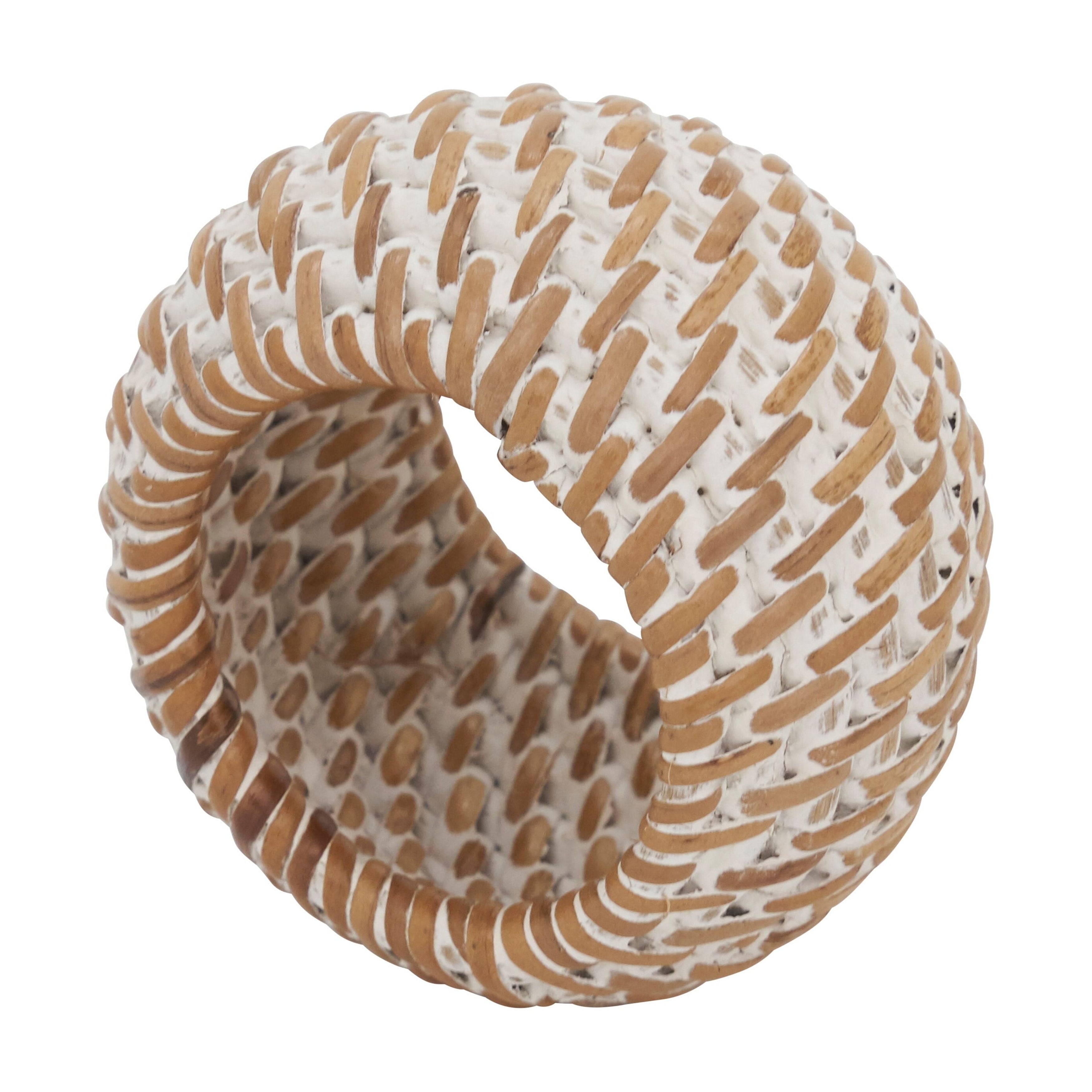 Saro Lifestyle Woven Rattan Napkin Ring (Set of 4) - Walmart.com