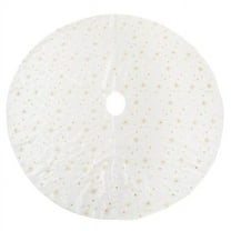 Saro Lifestyle XJ712.I72R 72 in. Embroidered & Sequined Design Tree Skirt, Ivory