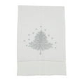 thumbnail image 1 of Saro Lifestyle XM504.S1422 14 x 22 in. Holiday Cheer Embroidered Christmas Tree Guest Towel, Silver - Set of 4, 1 of 1