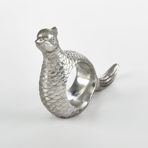 Saro Lifestyle Quail Napkin Ring Pheasant Design Napkin Ring (Set of 4) silver