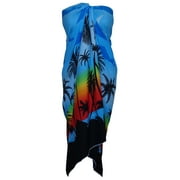 ALVISH Sarong 42 Women Scenic Coconut Printed Beach Swimsuit Wrap One Size Pareo L.Blue