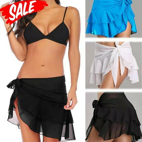 Sarong Coverups for Women Bathing Suit Wrap Swimsuit Skirt Beach Bikini Cover Up Swimwear Chiffon