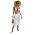 thumbnail image 1 of Sarong Swimsuit Cover Ups for Women Chiffon Beach Tie Wrap Skirt Long Bikini Sheer Scarf Bathing Suit Bottom, White, 1 of 7
