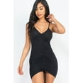 thumbnail image 1 of Saronite Basic Adjustable Ruched Front Cami Straps Mini Dress, Black (Women's), 1 of 1