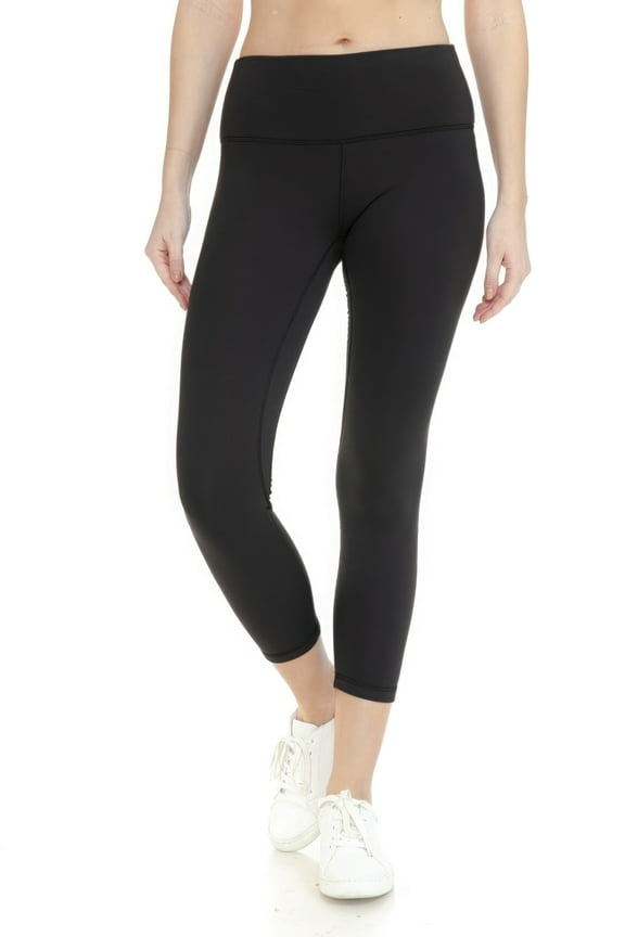Basic Premium High Waisted Full Length Yoga Leggings, Black (Women's)