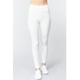 thumbnail image 1 of Saronite Basics High Waisted Full Length Ponte Pants, Off White (Women's), 1 of 4