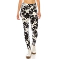 thumbnail image 1 of Saronite Black & White Floral Printed Long Band High Waisted Full Length Yoga Leggings (Women's), 1 of 4