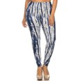 thumbnail image 1 of Saronite Blue Tie Dye Printed Full Length High Waisted Leggings (Women's Plus), 1 of 4