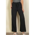 thumbnail image 1 of Saronite Drawstring Waist Wide Leg Minimalist Pants, Black (Women's), 1 of 5