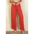 thumbnail image 1 of Saronite Drawstring Waist Wide Leg Minimalist Pants, Burnt Orange (Women's), 1 of 5